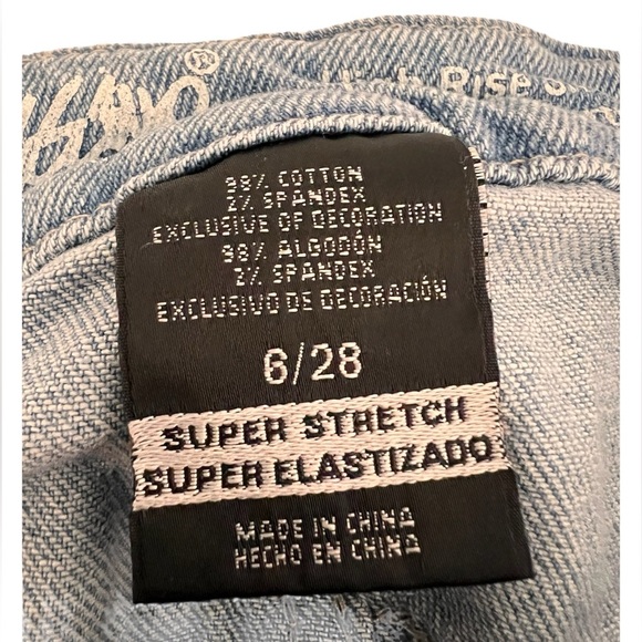 VOTE -USA Mossimo High Rise Denim Shorts with Hamburger Patch July Fourth Size 6 - Picture 5 of 8